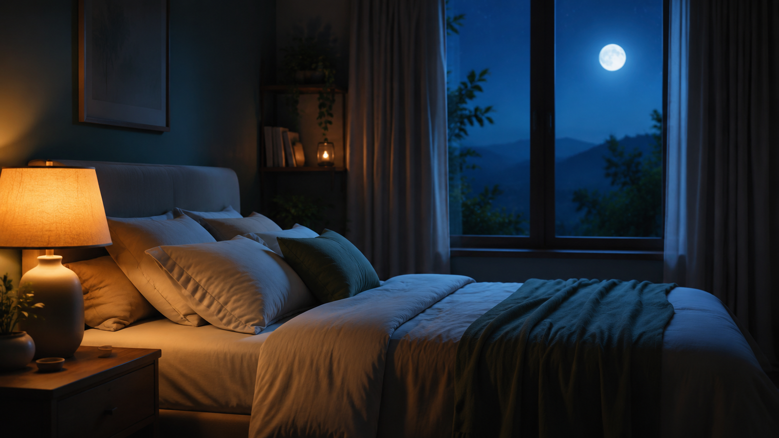Dormitorio tranquilo preparado para el descanso nocturno