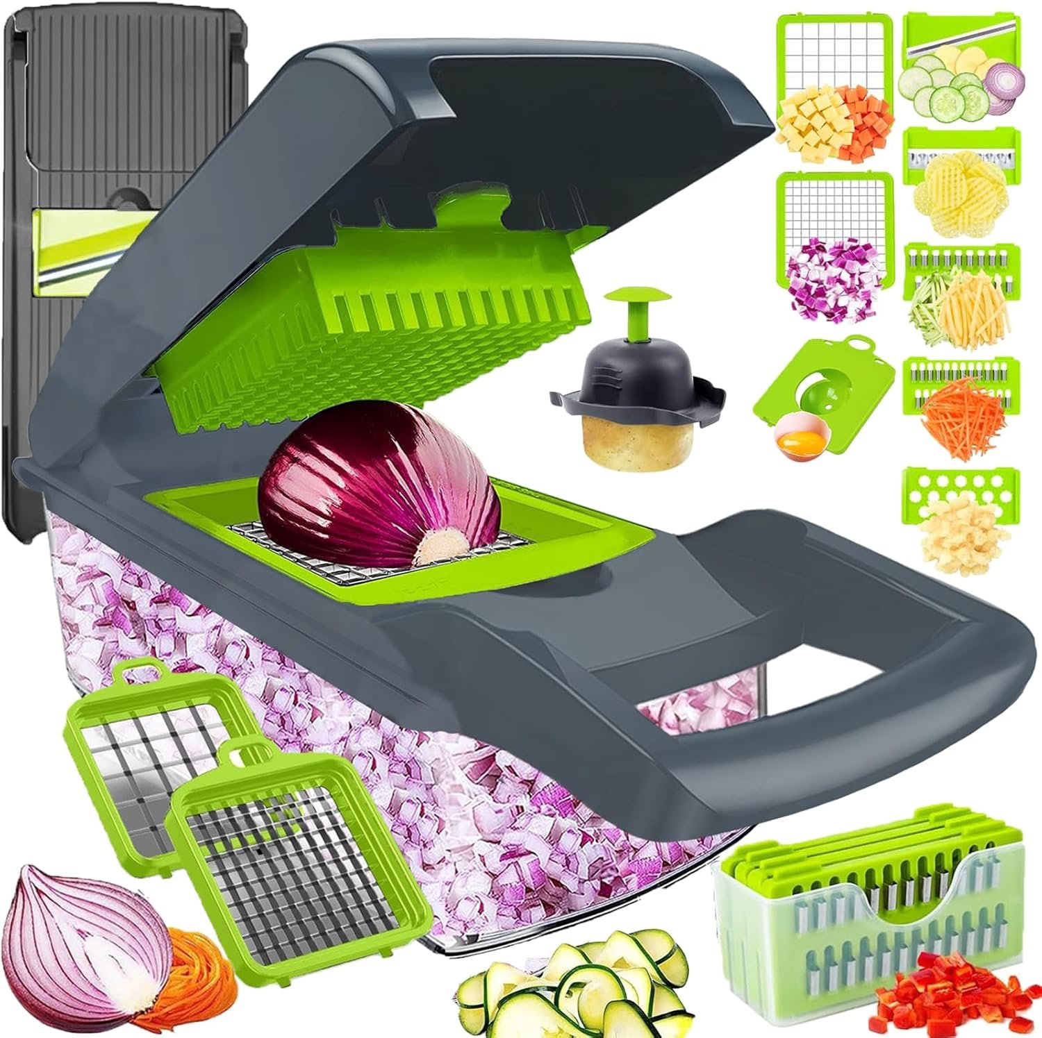 Mandolina multifuncional manual para cortar, picar y rallar verduras